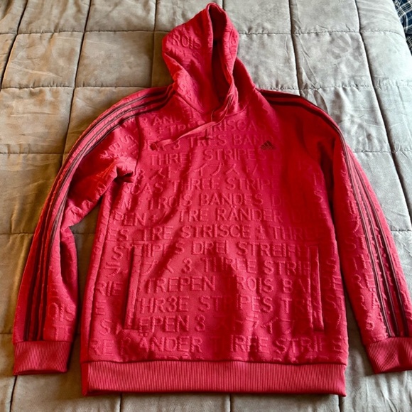 adidas Other - Adidas Maroon Hoodie with Edgy Embossed Design NWOT 🔥